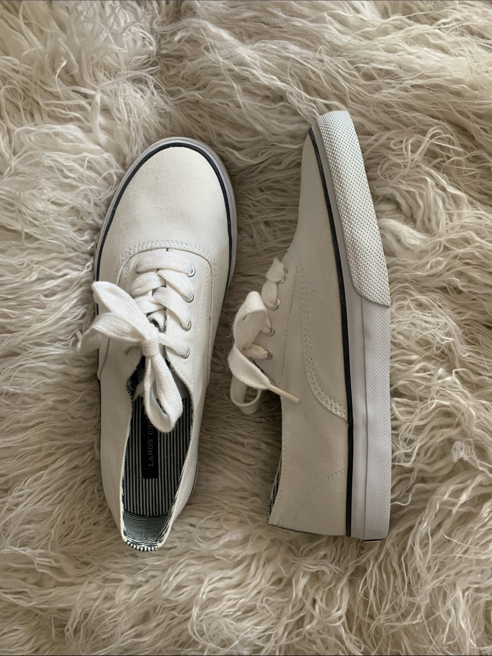 Land’s End white tennis shoes